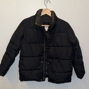 Gap puffer winter coat - black - kids medium